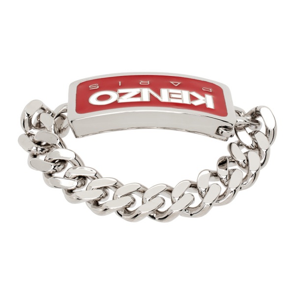  Silver & Red Kenzo Paris Bracelet 231387M142000