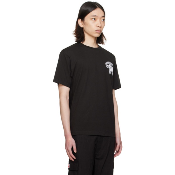  Black Kenzo Paris Elephant Flag T-Shirt 241387M213037