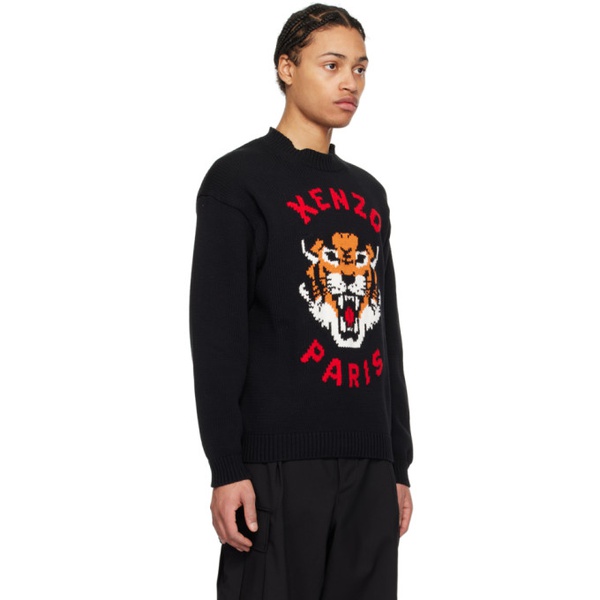  Black Kenzo Paris Lucky Tiger Sweater 241387M204002