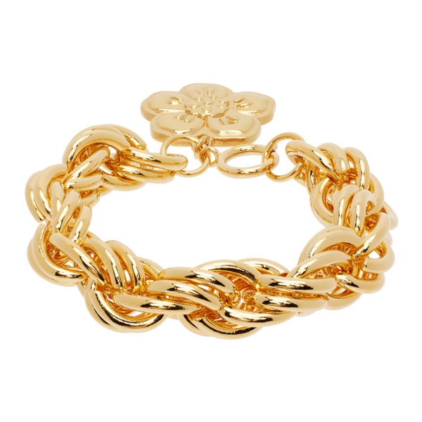  Gold Kenzo Paris Rope Chain Bracelet 232387M142000
