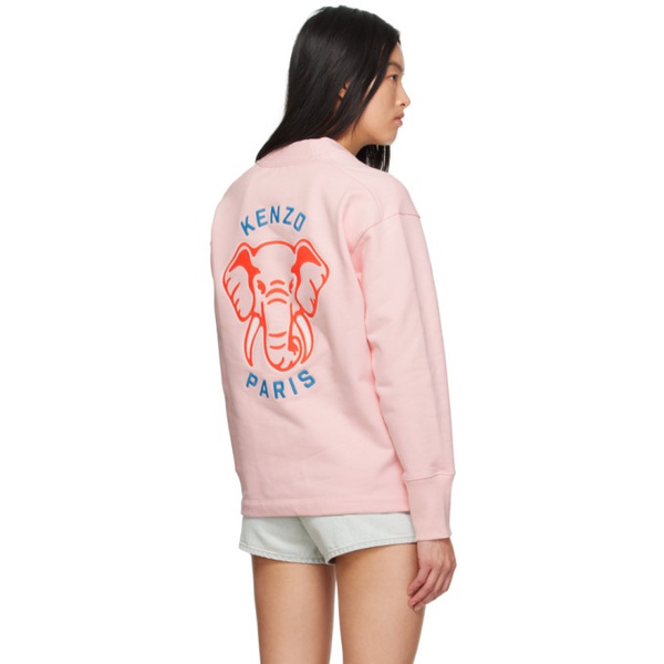  Pink Kenzo Paris Elephant Cardigan 232387F095003
