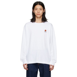 White Kenzo Paris Boke Flower Long Sleeve T-Shirt 232387M213023