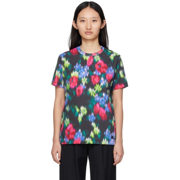  Kenzo Multicolor Print Loose T-Shirt 221387F110004