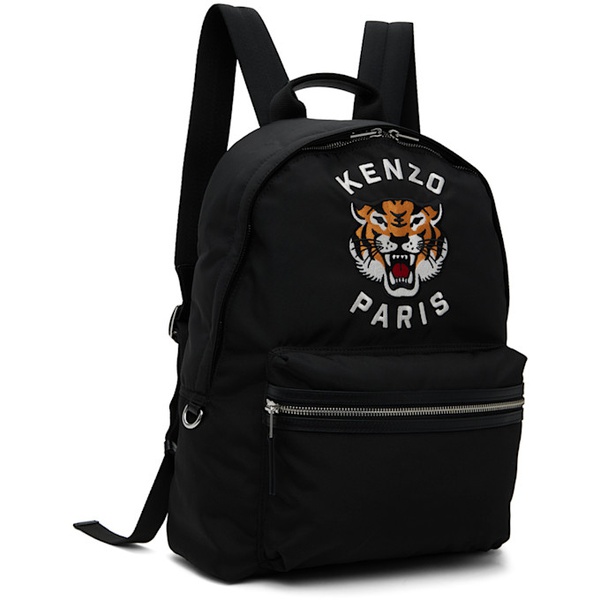  Black Kenzo Paris Kenzo Varsity Embroidered Backpack 242387F042000