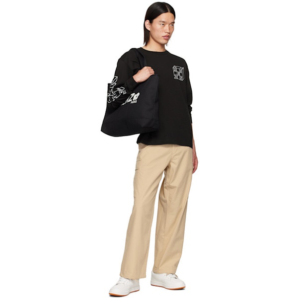  Black Kenzo Paris Kube Classic Long Sleeve T-Shirt 242387M213008