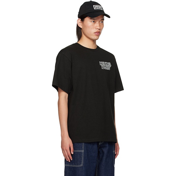  Black Kenzo Paris Constellation T-Shirt 242387M213000