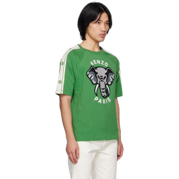  Green Kenzo Paris Kenzo Elephant T-Shirt 231387M213018