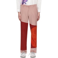 KidSuper Pink & Red Paneled Trousers 241842M191004