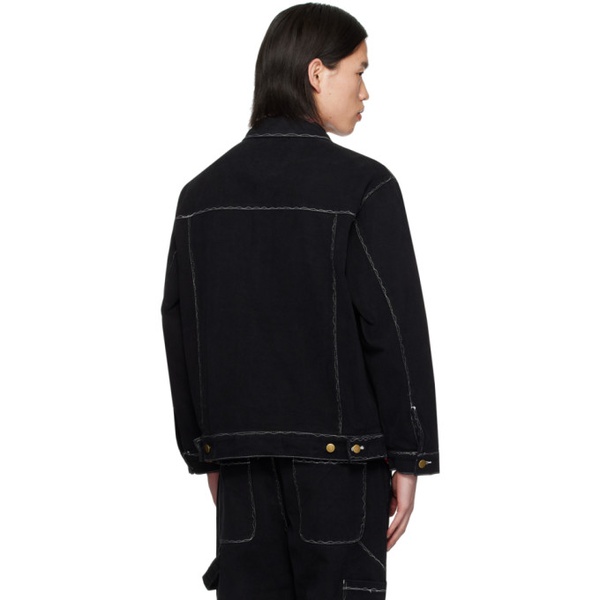  KidSuper Black Spread Collar Jacket 241842M180005