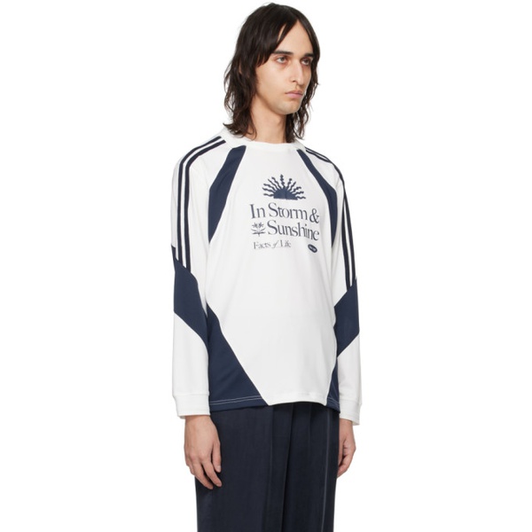  기준 Kijun Navy & White Sunshine Football Long Sleeve T-Shirt 241586M213005