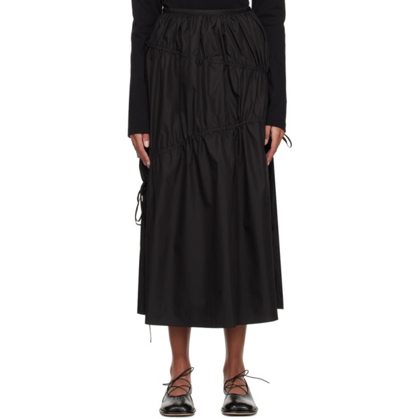  기준 Kijun Black Shirring Maxi Skirt 241586F093006