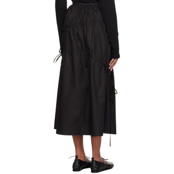  기준 Kijun Black Shirring Maxi Skirt 241586F093006