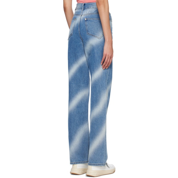 기준 Kijun Blue Airbrushed Jeans 231586F069000
