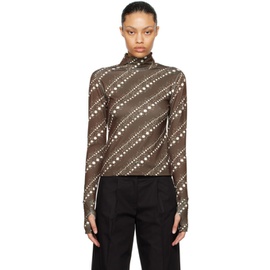 기준 Kijun Brown Polka Dot Turtleneck 232586F110005