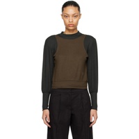 기준 Kijun Brown & Black Paneled Sweater 232586F096000