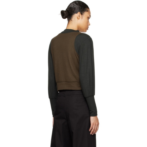  기준 Kijun Brown & Black Paneled Sweater 232586F096000