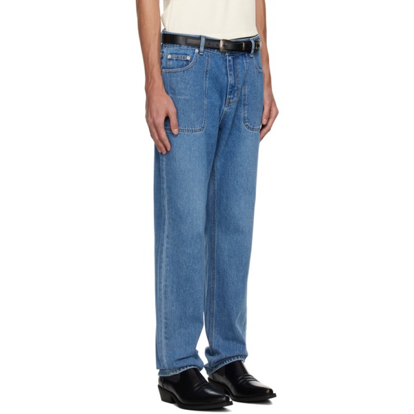  기준 Kijun SSENSE Exclusive Blue Sunburn Jeans 231586M186001