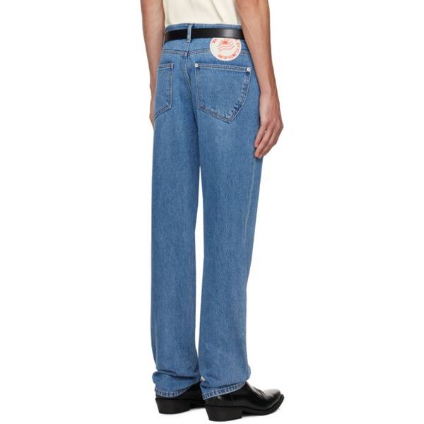  기준 Kijun SSENSE Exclusive Blue Sunburn Jeans 231586M186001