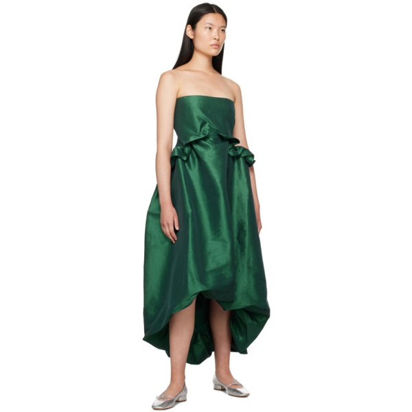  키카 바르가스 Kika Vargas SSENSE Exclusive Green Midi Dress 232593F054010