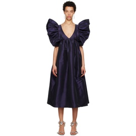 키카 바르가스 Kika Vargas SSENSE Exclusive Navy Adriana Maxi Dress 232593F054008