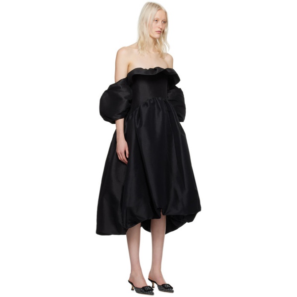  키카 바르가스 Kika Vargas SSENSE Exclusive Black Reshma Midi Dress 241593F054005