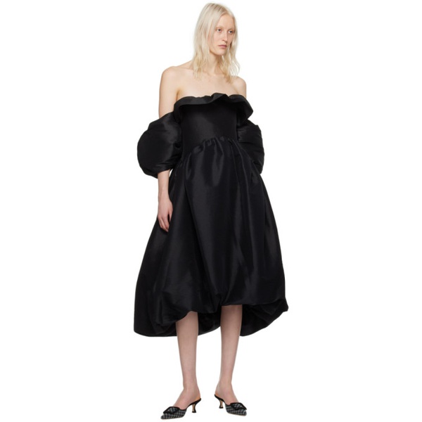  키카 바르가스 Kika Vargas SSENSE Exclusive Black Reshma Midi Dress 241593F054005