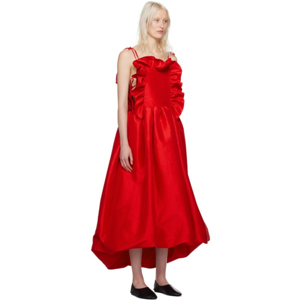  키카 바르가스 Kika Vargas SSENSE Exclusive Red Ramya Maxi Dress 241593F054000