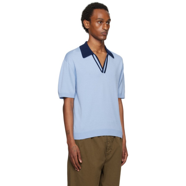  King & Tuckfield Blue Color Block Polo 241564M212004