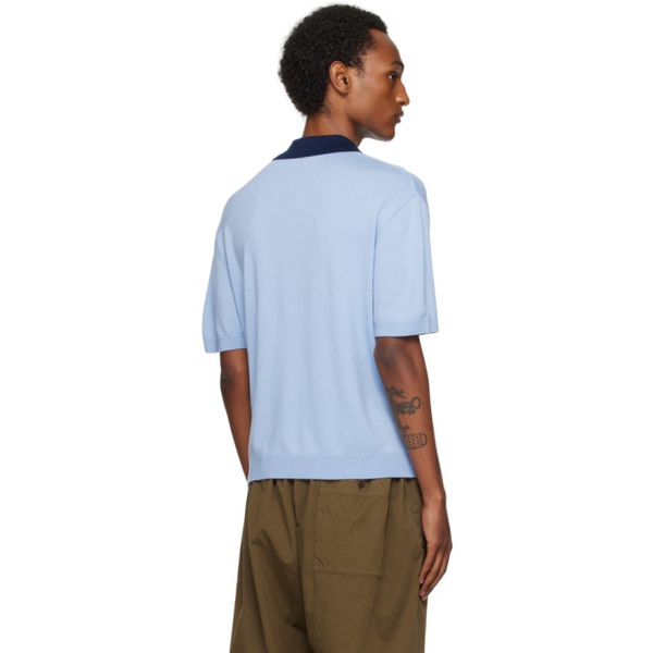 King & Tuckfield Blue Color Block Polo 241564M212004