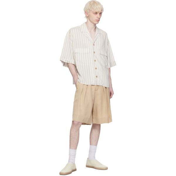  King & Tuckfield Taupe Wide Leg Shorts 241564M193001
