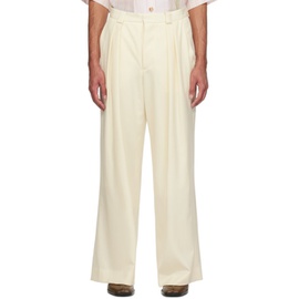 King & Tuckfield 오프화이트 Off-White Wide-Leg Trousers 241564M191010