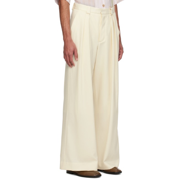 King & Tuckfield 오프화이트 Off-White Wide-Leg Trousers 241564M191010