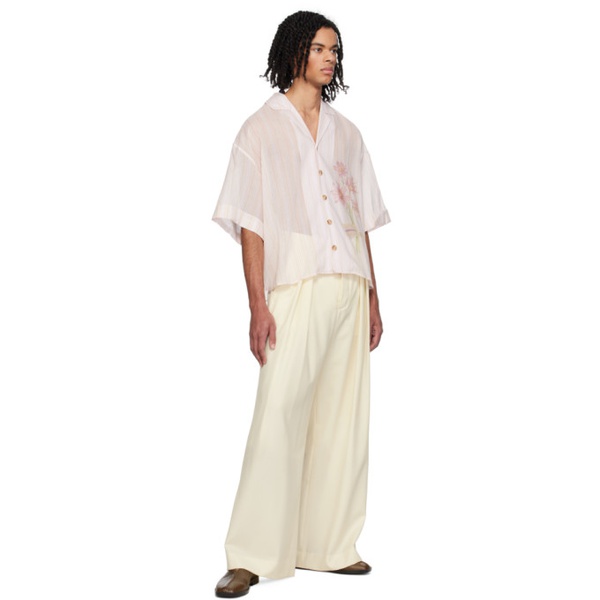  King & Tuckfield 오프화이트 Off-White Wide-Leg Trousers 241564M191010