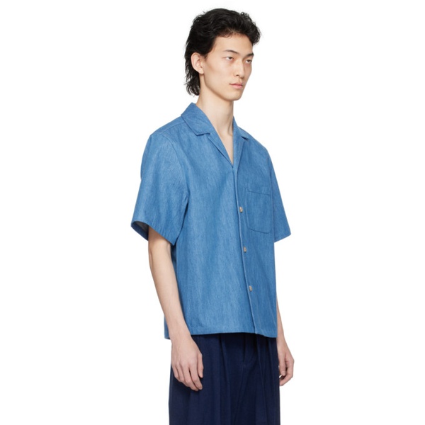  King & Tuckfield Blue Pocket Denim Shirt 241564M192022