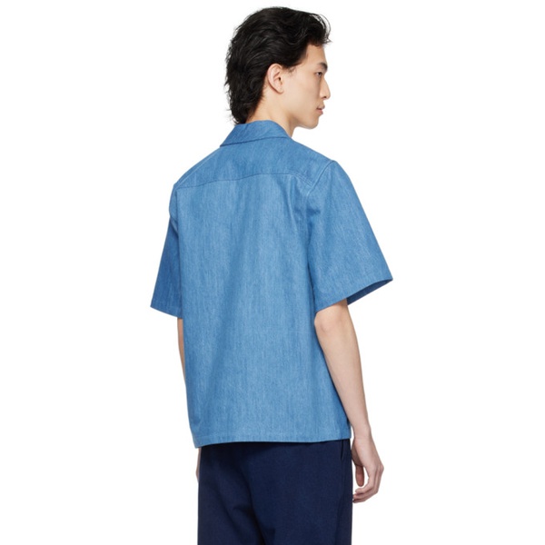  King & Tuckfield Blue Pocket Denim Shirt 241564M192022