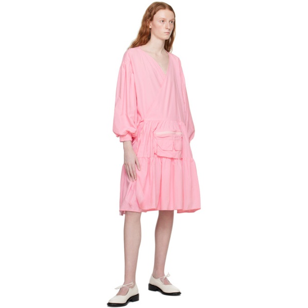  KkCo Pink Utility Wrap Midi Dress 231927F054001