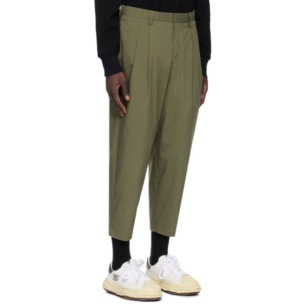  Kolor Khaki Pleated Trousers 241523M191002