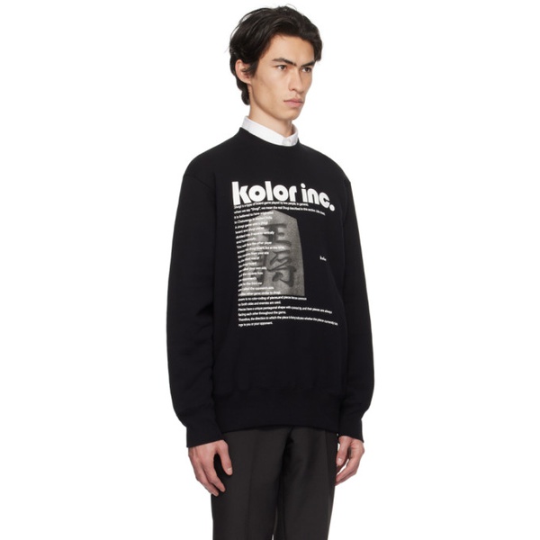  Kolor Black Printed Sweatshirt 232523M204000