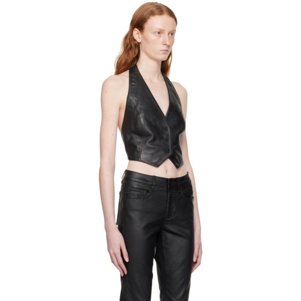  수비 Ksubi Black Brazen Leather Vest 232088F068000