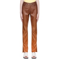 수비 Ksubi Orange Melrose Sunset Faux-Leather Trousers 231088F087002