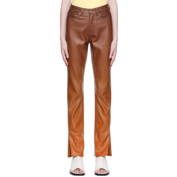  수비 Ksubi Orange Melrose Sunset Faux-Leather Trousers 231088F087002