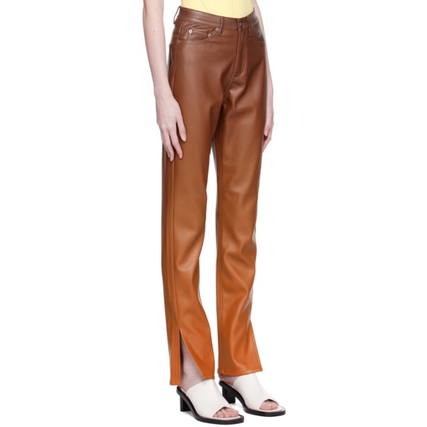  수비 Ksubi Orange Melrose Sunset Faux-Leather Trousers 231088F087002