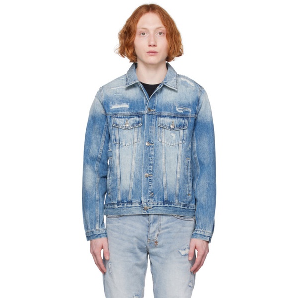  수비 Ksubi Blue Distressed Denim Jacket 231088M180012