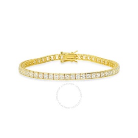 Kylie Harper 14k Gold Over Silver Princess-cut Cubic Zirconia CZ Tennis Bracelet - 7.25 02-005Y-DSB