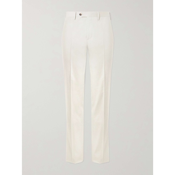  LARDINI Slim-Fit Straight-Leg Pleated Cotton-Blend Poplin Suit Trousers 1647597323083076
