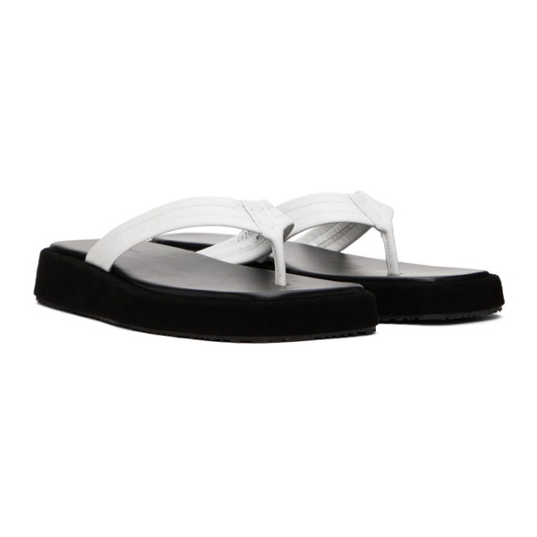  르셉템버 LE17SEPTEMBRE Black & White Leather Flip Flops 241495M233001