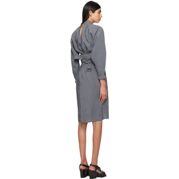  르메르 LEMAIRE Gray Knotted Midi Dress 231646F054012
