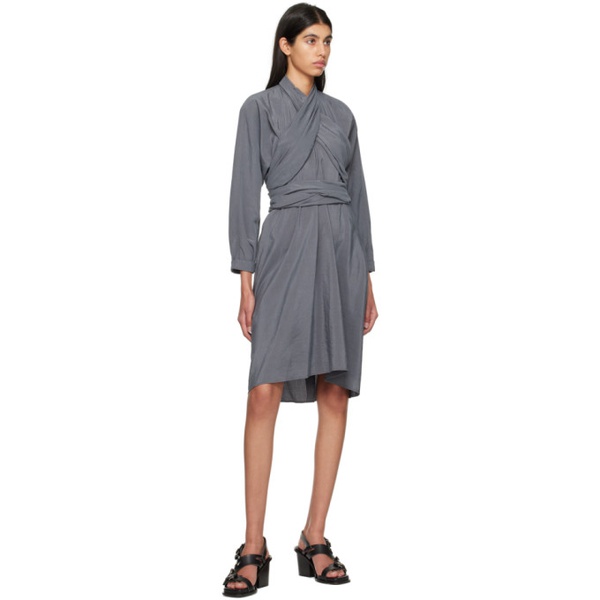  르메르 LEMAIRE Gray Knotted Midi Dress 231646F054012