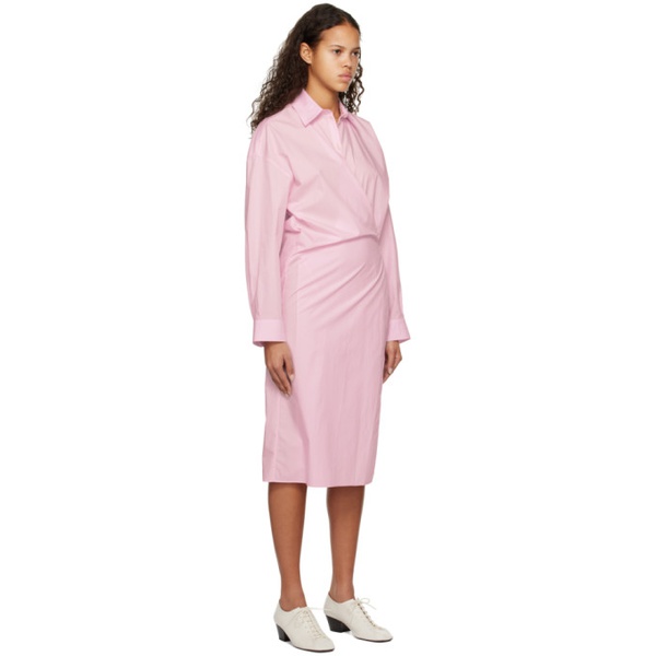  르메르 LEMAIRE Pink Twisted Midi Dress 231646F054030