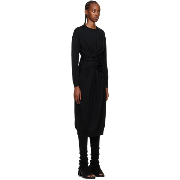  르메르 LEMAIRE Black Wrap Midi Dress 222646F054025